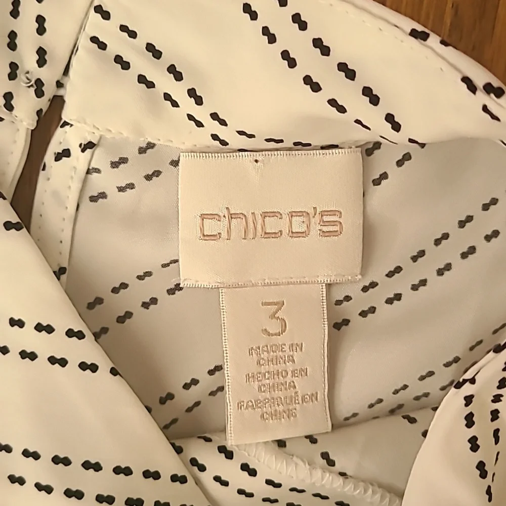 Chico's Dashed Striped Choker Tunic sz XL or 3 Chico’s